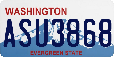 WA license plate ASU3868