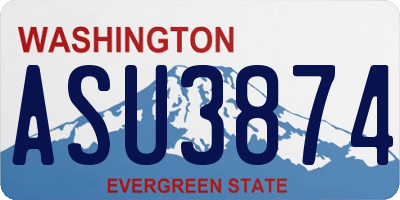 WA license plate ASU3874