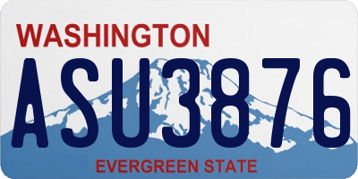 WA license plate ASU3876