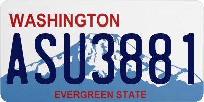 WA license plate ASU3881