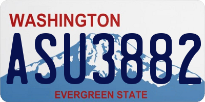 WA license plate ASU3882