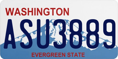 WA license plate ASU3889