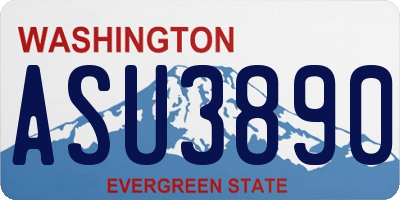 WA license plate ASU3890