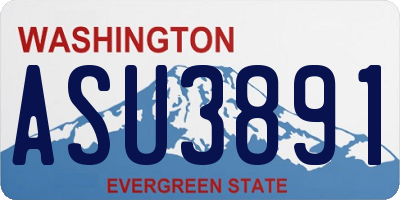 WA license plate ASU3891