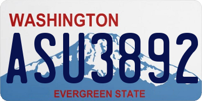 WA license plate ASU3892