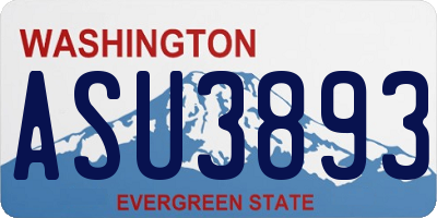 WA license plate ASU3893