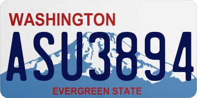 WA license plate ASU3894