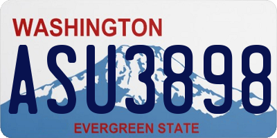WA license plate ASU3898