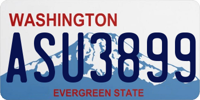 WA license plate ASU3899