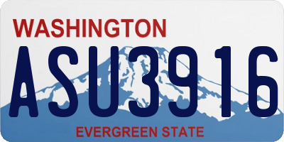 WA license plate ASU3916