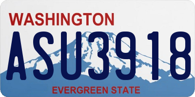 WA license plate ASU3918