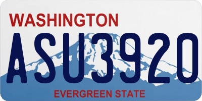 WA license plate ASU3920