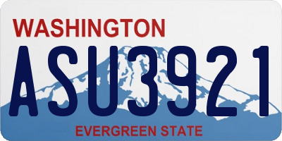 WA license plate ASU3921