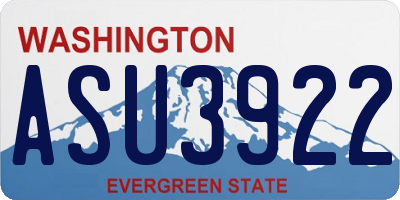 WA license plate ASU3922