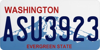 WA license plate ASU3923