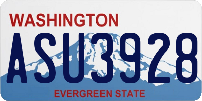 WA license plate ASU3928