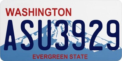 WA license plate ASU3929