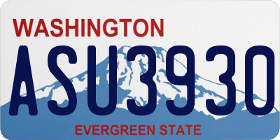 WA license plate ASU3930