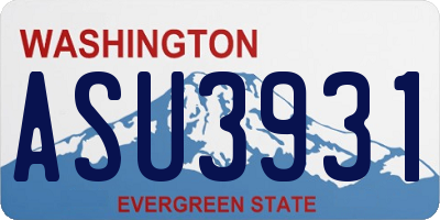 WA license plate ASU3931