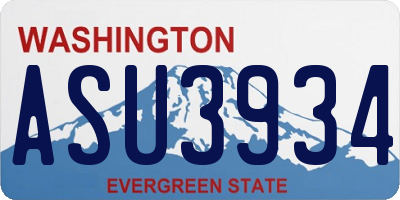 WA license plate ASU3934