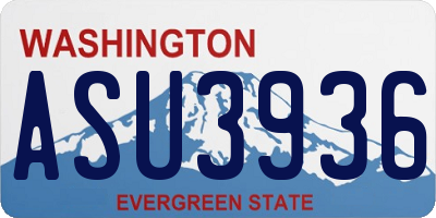 WA license plate ASU3936