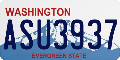 WA license plate ASU3937