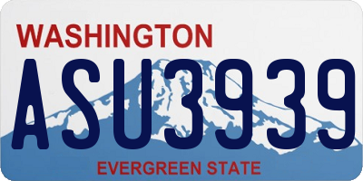 WA license plate ASU3939