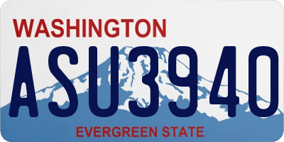 WA license plate ASU3940
