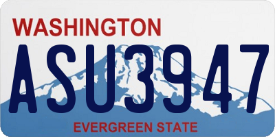 WA license plate ASU3947