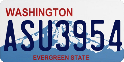 WA license plate ASU3954