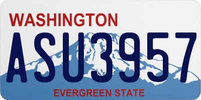 WA license plate ASU3957