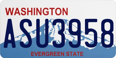 WA license plate ASU3958