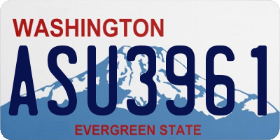 WA license plate ASU3961
