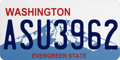 WA license plate ASU3962