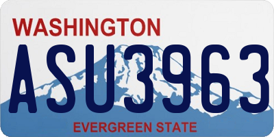 WA license plate ASU3963