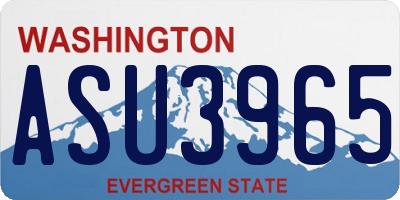 WA license plate ASU3965