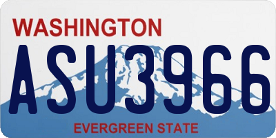 WA license plate ASU3966