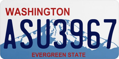 WA license plate ASU3967