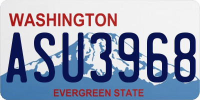 WA license plate ASU3968