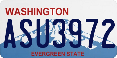 WA license plate ASU3972