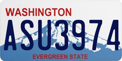 WA license plate ASU3974