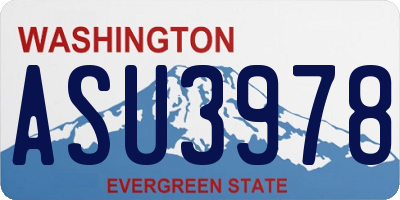 WA license plate ASU3978