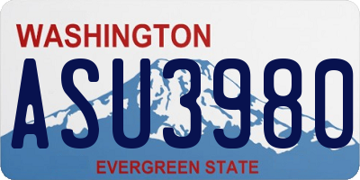 WA license plate ASU3980