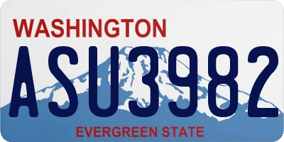WA license plate ASU3982