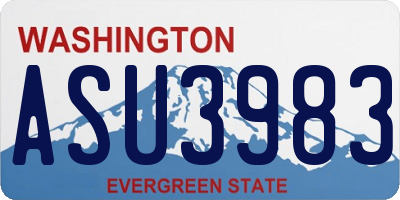 WA license plate ASU3983