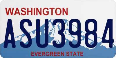 WA license plate ASU3984
