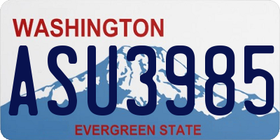 WA license plate ASU3985