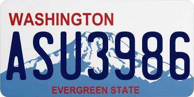 WA license plate ASU3986