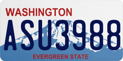 WA license plate ASU3988