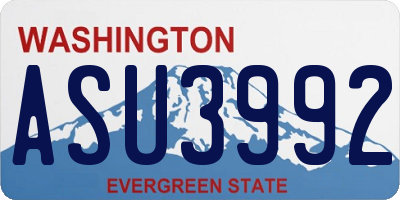 WA license plate ASU3992